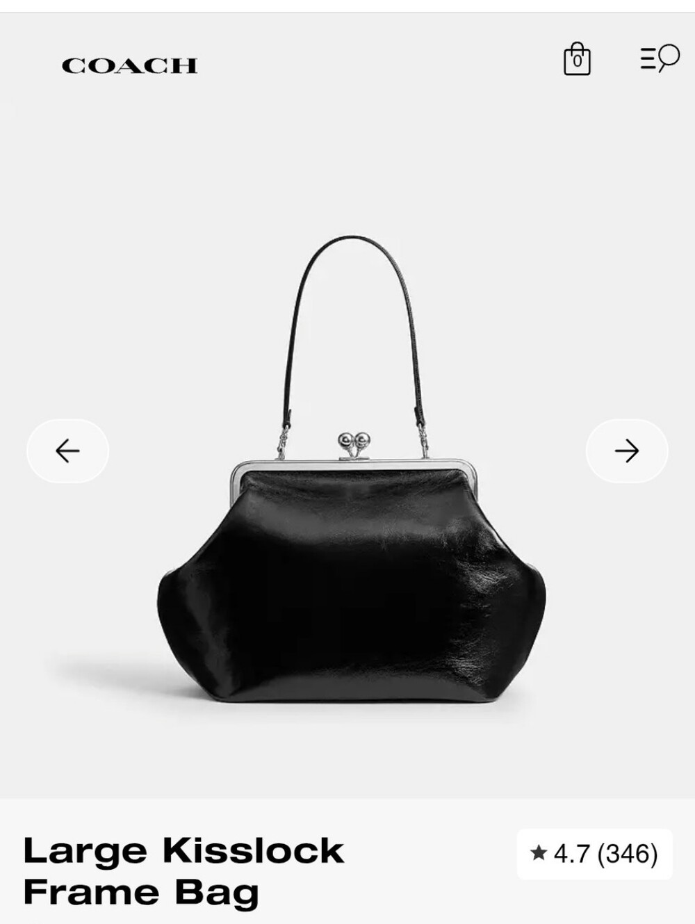Large Kisslock Frame Bag - Black
